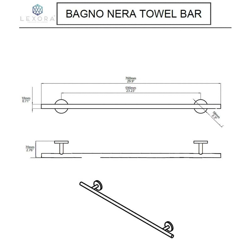 Lexora Home Bagno Nera 4-Piece Bathroom Accessory Set in Chrome