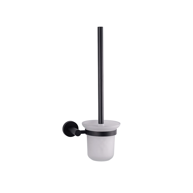Lexora Home Bagno Nera Stainless Steel Toilet Brush in Matte Black
