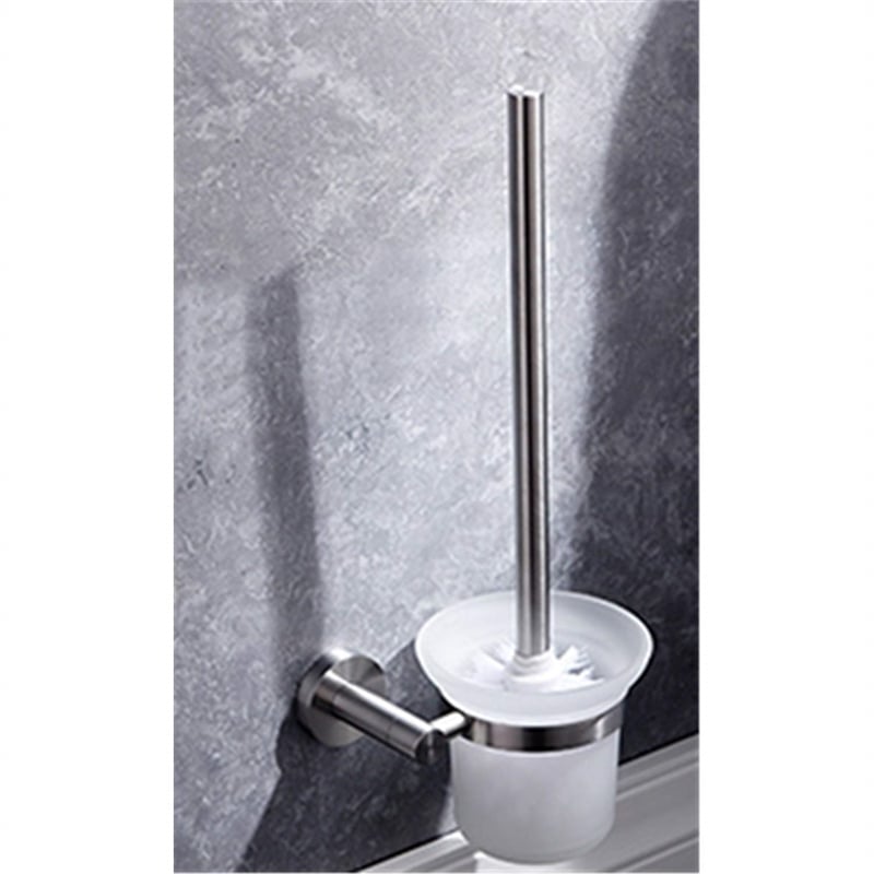 Lexora Home Bagno Nera Stainless Steel Toilet Brush in Satin Nickel