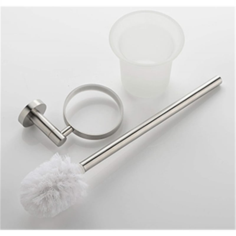 Lexora Home Bagno Nera Stainless Steel Toilet Brush in Satin Nickel