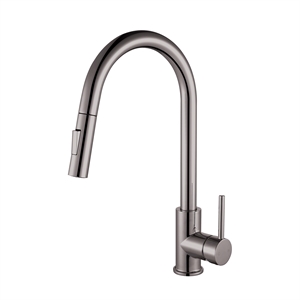 Lexora Home Olivi Brass Kitchen Faucet with Pull Out Sprayer in Brushed Nickel
