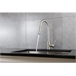 Lexora Home Olivi Brass Kitchen Faucet with Pull Out Sprayer in Brushed Nickel