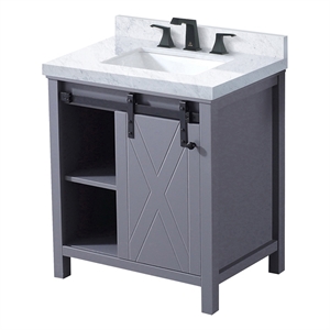 lexora home marsyas 30&quot vanity cabinet in dark gray