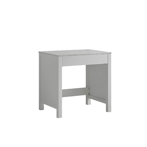 Lexora Home Jacques 30&quot Carrara Marble Top Make-Up Table in White