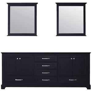 Lexora Home Dukes 80&quot Double Vanity with Mirrors in Espresso