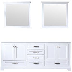 Lexora Home Dukes 80&quot Double Vanity with Mirrors in White