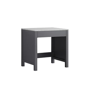 Lexora Home Jacques 30&quot Carrara Marble Top Make-Up Table in Dark Gray