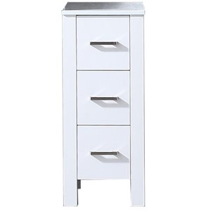 Lexora Home Volez 12&quot Phoenix Stone Top Side Cabinet in White