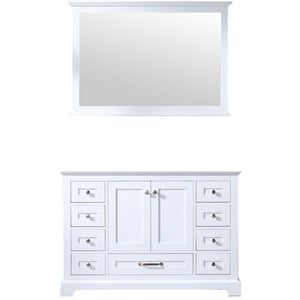 Lexora Home Dukes 48&quot Single Vanity with Mirror in White