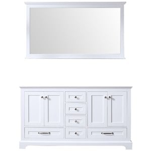 Lexora Home Dukes 60&quot Double Vanity with Mirror in White