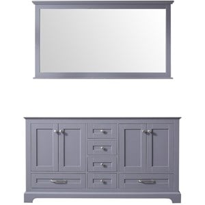 Lexora Home Dukes 60&quot Double Vanity with Mirror in Dark Gray