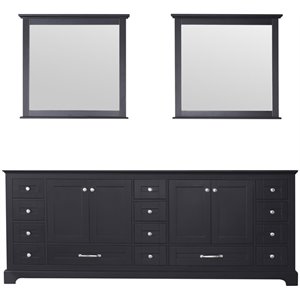 Lexora Home Dukes 84&quot Double Vanity with Mirrors in Espresso