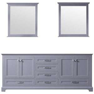 Lexora Home Dukes 80&quot Double Vanity with Mirrors in Dark Gray