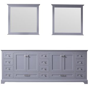Lexora Home Dukes 84&quot Double Vanity with Mirrors in Dark Gray