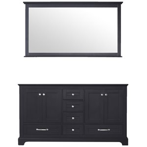 Lexora Home Dukes 60&quot Double Vanity with Mirror in Espresso