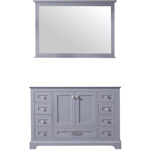 Lexora Home Dukes 48&quot Single Vanity with Mirror in Dark Gray