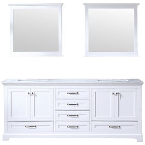 Lexora Home Dukes 80&quot Carrara Marble Top Double Vanity in White