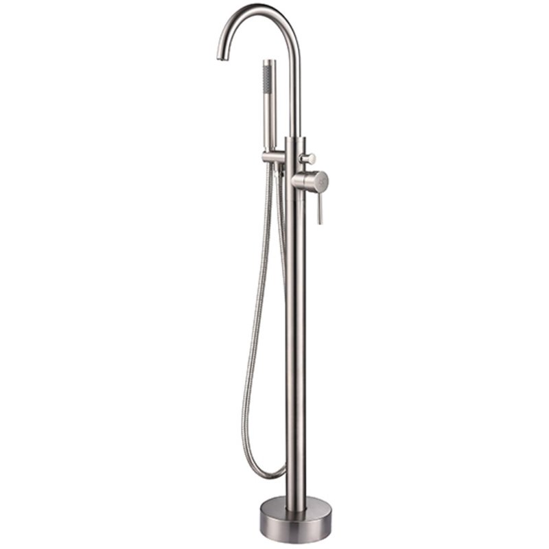 Lexora Home Free Standing Bathtub Faucet with Showerwand in Brushed Nickel