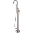 Lexora Home Free Standing Bathtub Faucet with Showerwand in Brushed Nickel