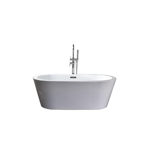 Lexora Home Lure 67&quot Free Standing Acrylic Bathtub in Glossy White