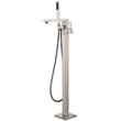 Lexora Home Mare Free Standing Bathtub Faucet with Showerwand in Brushed Nickel