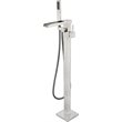 Lexora Home Cascata Free Standing Bathtub Faucet with Showerwand in Nickel