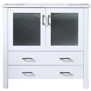 Lexora Home Volez 36&quot Single Vanity with Integrated Sink in White