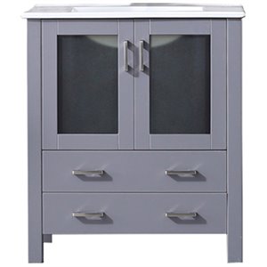 Lexora Home Volez 30&quot Single Vanity with Integrated Sink in Dark Gray