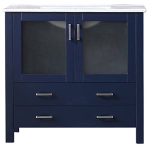Lexora Home Volez 36&quot Single Vanity with Integrated Sink in Navy Blue