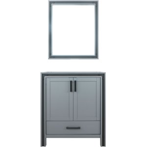 Lexora Home Ziva 30&quot Single Vanity with Mirror in Dark Gray