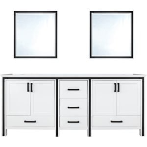 Lexora Home Ziva 72&quot Cultured Marble Top Double Vanity in White