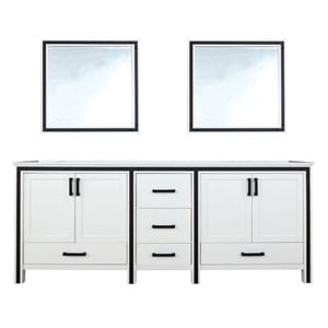 Lexora Home Ziva 84&quot Cultured Marble Top Double Vanity in White