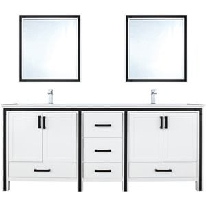 Lexora Home Ziva 72&quot Cultured Marble Top Double Vanity in White