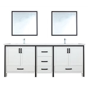 Lexora Home Ziva 84&quot Cultured Marble Top Double Vanity in White