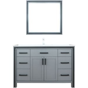 Lexora Home Ziva 48&quot Cultured Marble Top Single Vanity in Dark Gray