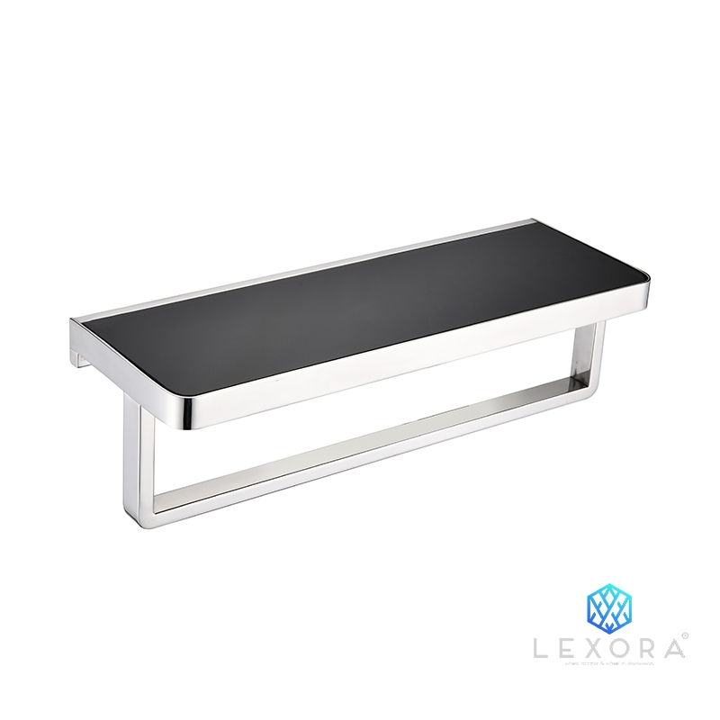 Lexora Home Bagno Lucido Stainless Steel Towel Holder in Chrome