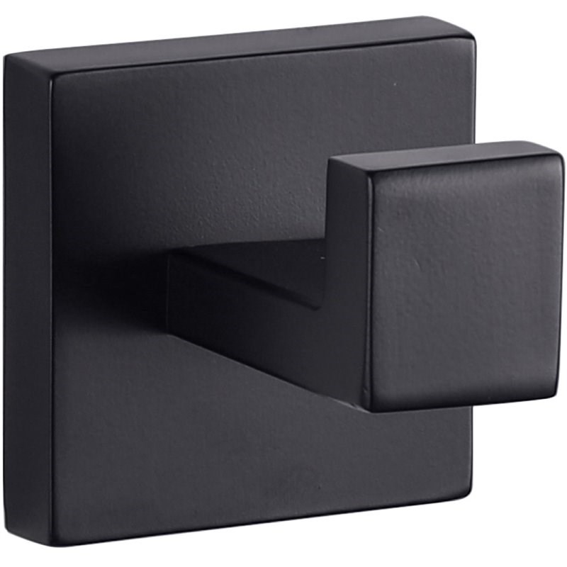 Lexora Home Bagno Lucido Stainless Steel Robe Hook in Matte Black