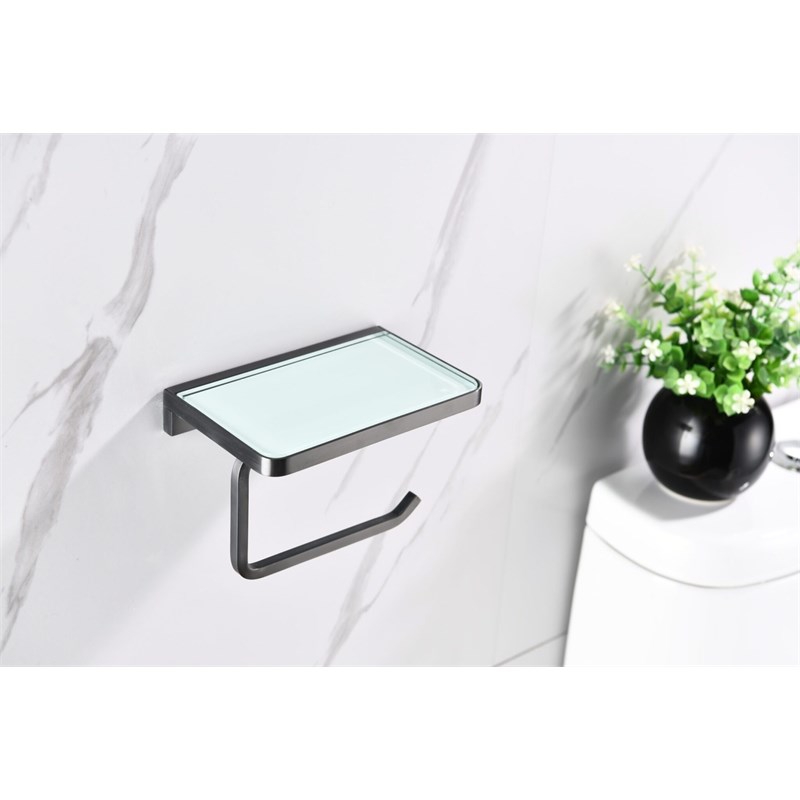 Lexora Home Bagno Lucido Stainless Steel Robe Hook in Matte Black
