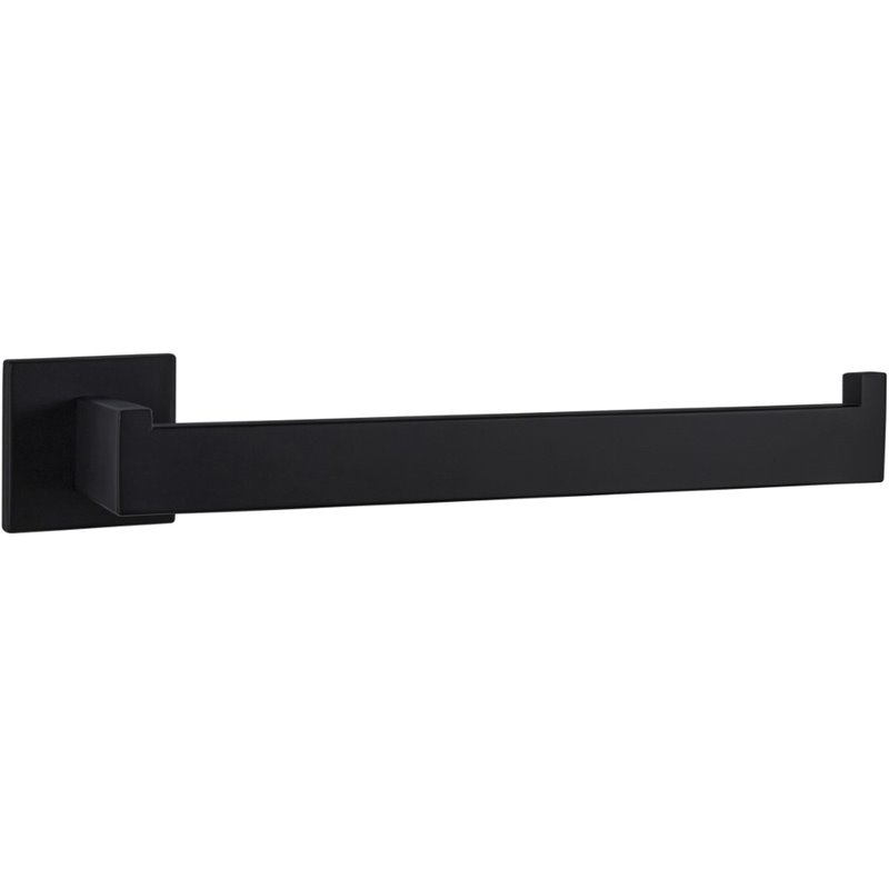 Lexora Home Bagno Lucido Stainless Steel Towel Holder in Matte Black