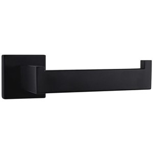 Lexora Home Bagno Lucido Stainless Steel Toilet Paper Holder in Matte Black