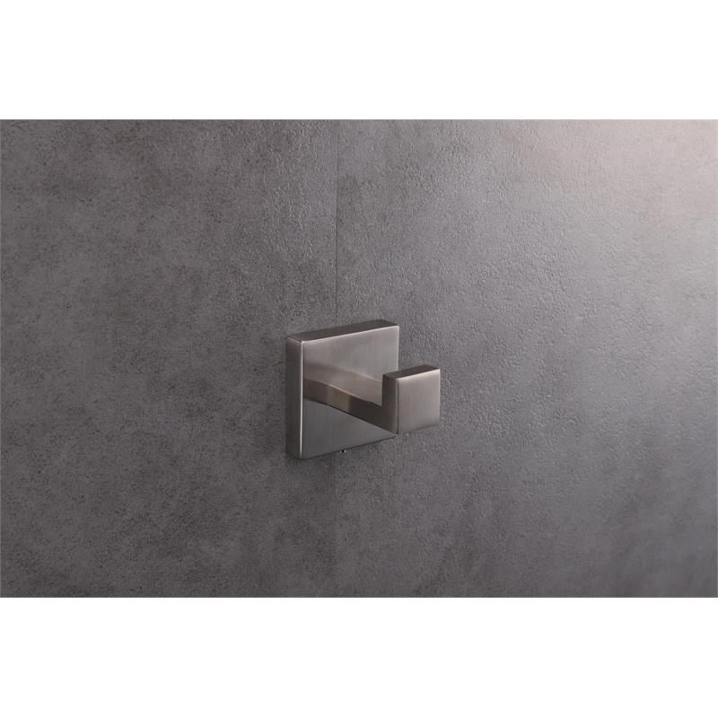 Lexora Home Bagno Lucido Stainless Steel Robe Hook in Satin Nickel