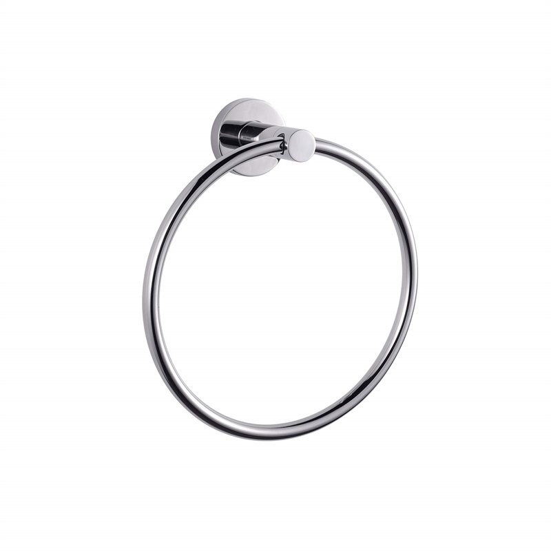 Lexora Home Bagno Nera Stainless Steel Towel Ring in Chrome