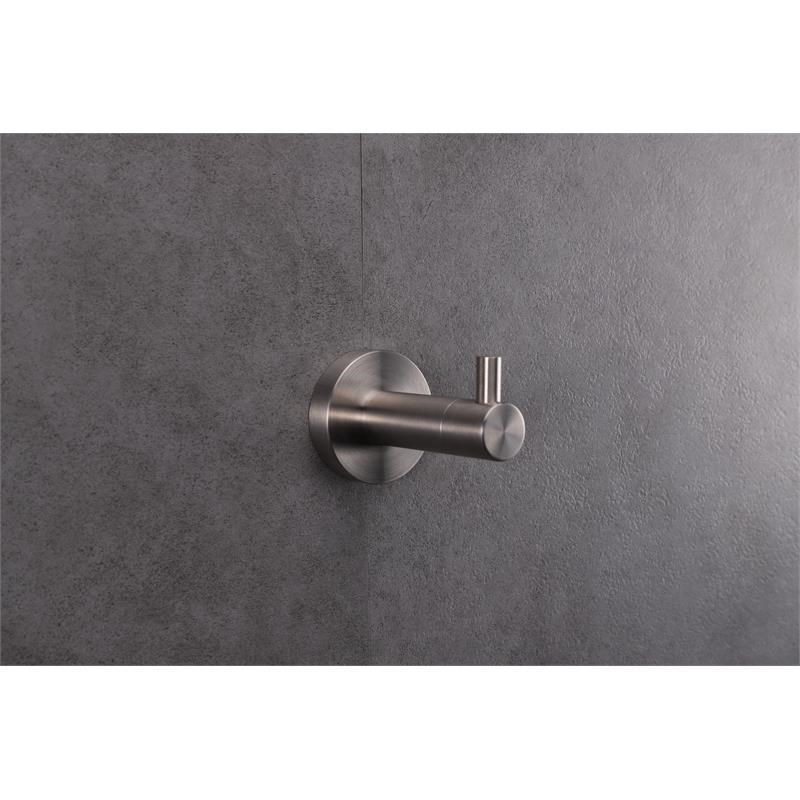 Lexora Home Bagno Nera Stainless Steel Robe Hook in Satin Nickel