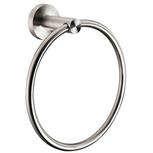 Lexora Home Bagno Nera Stainless Steel Towel Ring in Satin Nickel