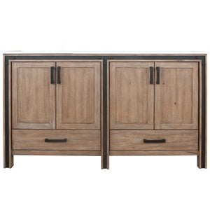 Lexora Home Ziva 60&quot Cultured Marble Top Double Vanity in Rustic Barnwood