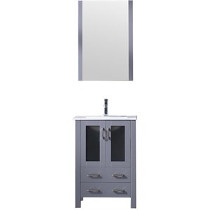 Lexora Home Volez 24&quot Single Vanity in Dark Gray