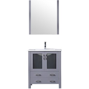 Lexora Home Volez 30&quot Single Vanity in Dark Gray