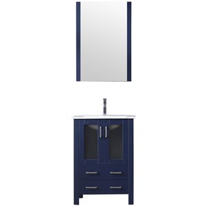 Lexora Home Volez 24&quot Single Vanity in Navy Blue
