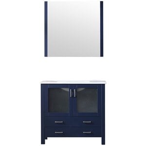 Lexora Home Volez 36&quot Single Vanity in Navy Blue