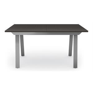 amisco drift wood dining table in gray veneer/glossy gray metal